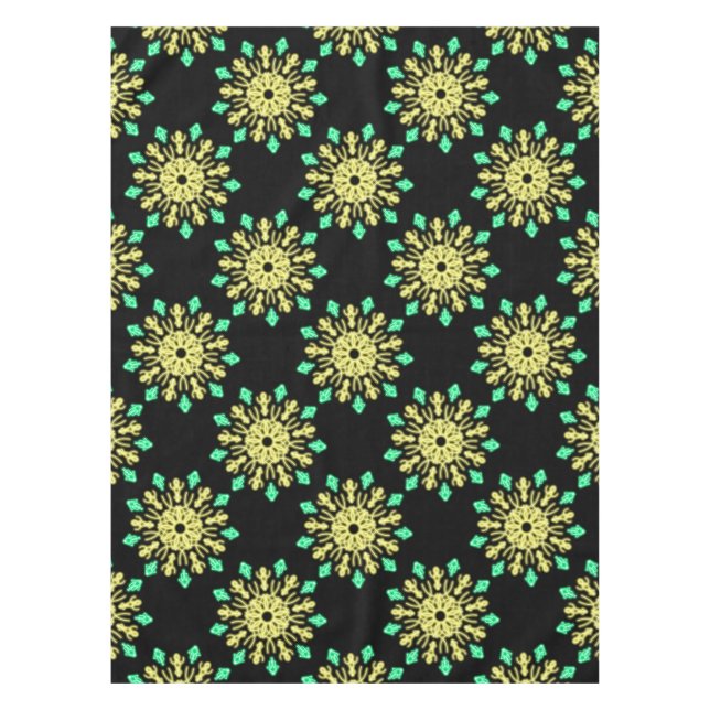 Toalha De Mesa Flor néon amarela e verde (Frente)