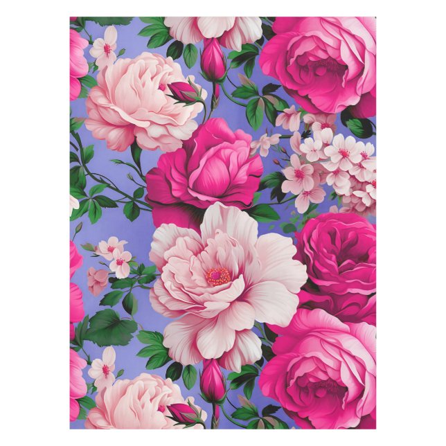 Toalha De Mesa Flor Rosa Rosa Rosa Grande (Frente)
