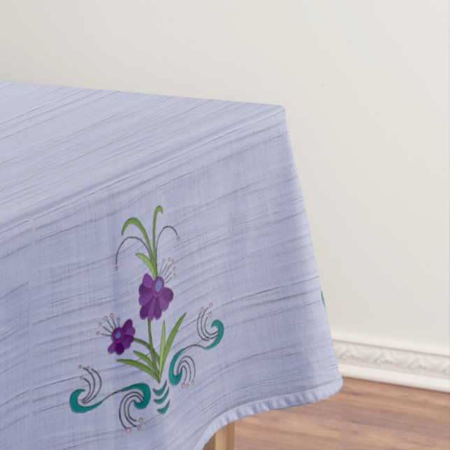 Toalha De Mesa Flor Roxo Reprodutivo com Suavização de Teal60x104 (Posição Original)