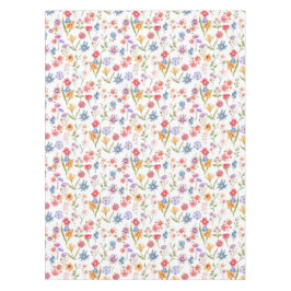 Toalha De Mesa Flor Silvestre Aquarela Azul Roxo Vermelho