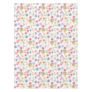 Toalha De Mesa Flor Silvestre Aquarela Azul Roxo Vermelho