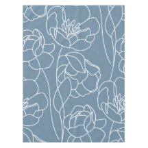 Flor Silvestre Moderna Azul Branco