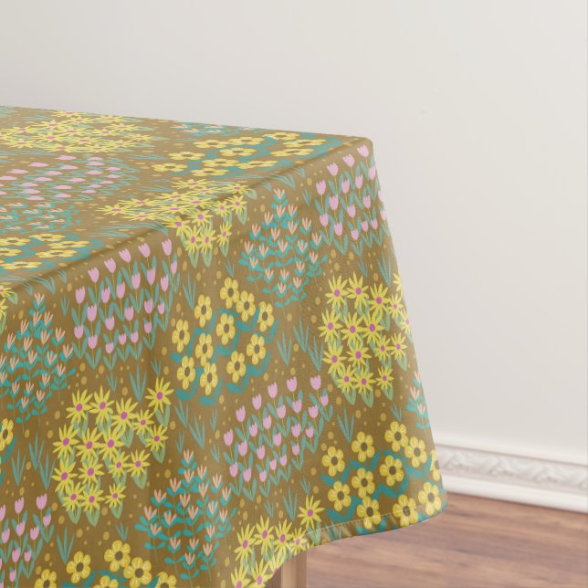 Toalha De Mesa Floral Bed Mostarda (Posição Original)
