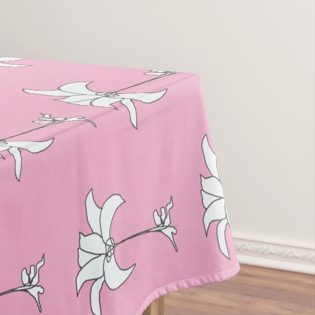 Toalha De Mesa Floral Branco Rosa (Posição Original)