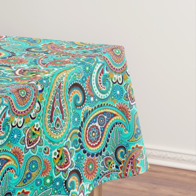Toalha De Mesa Floral Colorful Paisley (Posição Original)