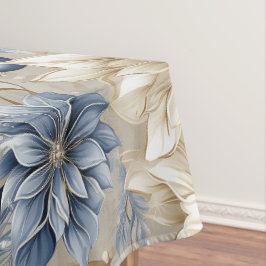 Toalha De Mesa Floral de Natal Azul Elegante