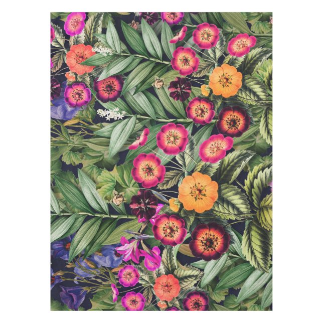 Toalha De Mesa Floral de Prado Rosa (Frente)