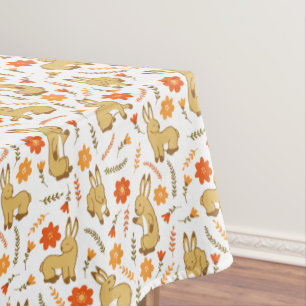 Toalha De Mesa Floral de Primavera Bunny Rabbit