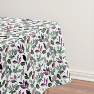 Toalha De Mesa Floral Greenery Watercolor Padrão Invisível