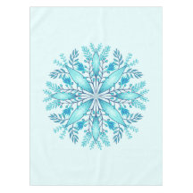 Floral Mandala - Turquesa Blue Boho Snowflake