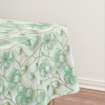 Toalha de Mesa Floral Ouro Verde