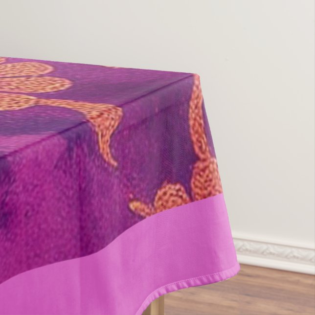 Toalha de Mesa Floral Rosa Turquesa ORIENTAL (Posição Original)