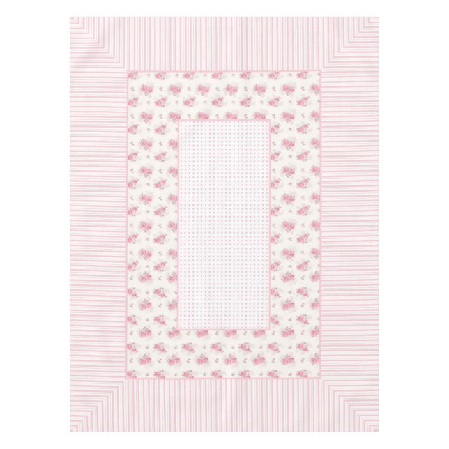 Toalha De Mesa Floreal de vinheta, linhas e pontos tablete 52"x70 (Frente)