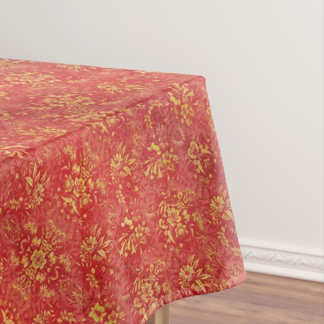 Toalha De Mesa Flores Amarelas de outono em Laranja | (Posição Original)