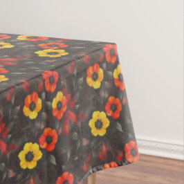 Toalha De Mesa Flores amolecidas em fundo escuro