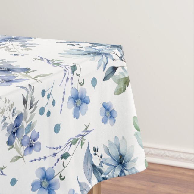 Toalha De Mesa Flores Azuis (Posição Original)