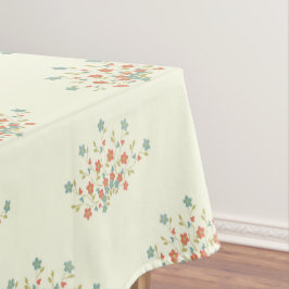 Toalha De Mesa Flores Azuis, Flores Vermelhas, Padrão De Flores