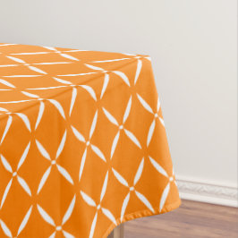 Toalha De Mesa Flores Brancas e Laranja Quadrada Modernas Trendy