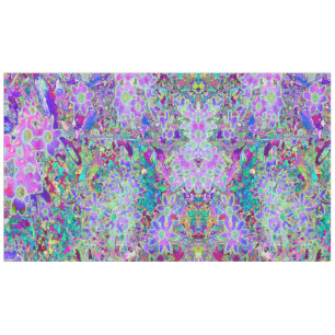 Toalha De Mesa Flores Cor-de-Rosa e Roxas Abstratas Psicodélicas