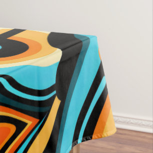 Toalha De Mesa Flores de abstrato a frio Azure Cobalt Cascade