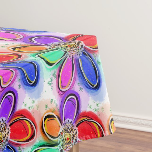 Toalha De Mesa Flores De Aquarela De Artsy Summer (Posição Original)