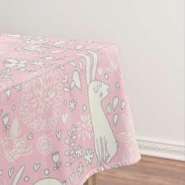 Toalha De Mesa Flores de Borboleta Coelhinha Vintage Pastel Pásco