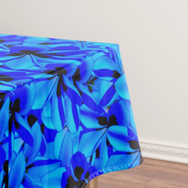 Toalha De Mesa Flores de Frangipani Azuis, (Posição Original)