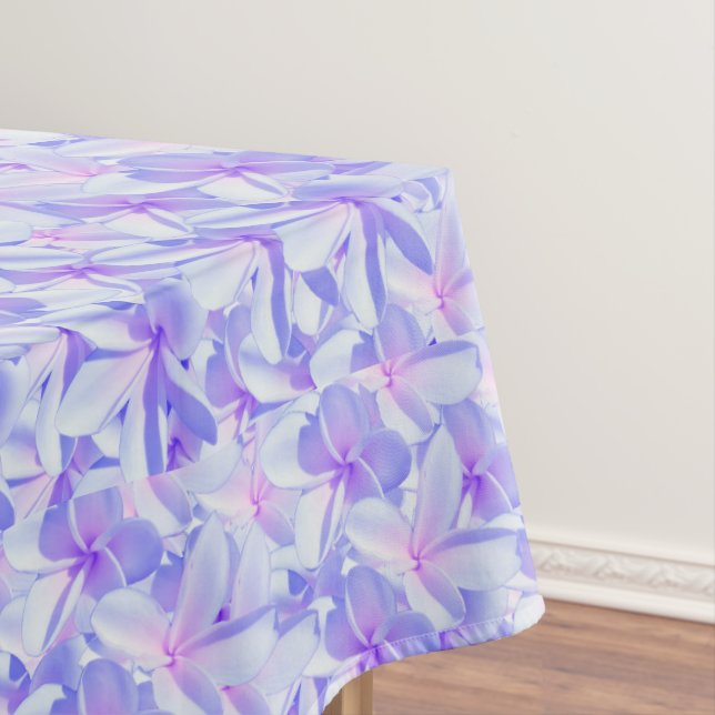 Toalha De Mesa Flores De Frangipanos Rosa E Moave, (Posição Original)