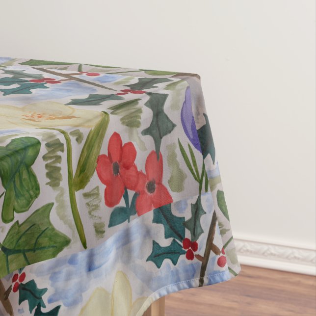 Toalha De Mesa Flores de inverno e Holly (Posição Original)