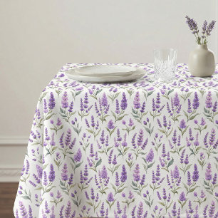 Toalha De Mesa Flores de Lavanda Verde Sage Roxo