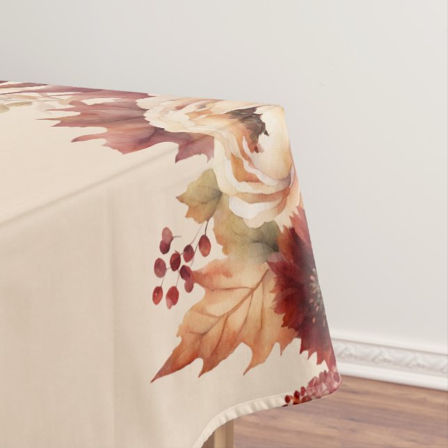 Toalha De Mesa Flores de Outono em Aquarela- (Posição Original)