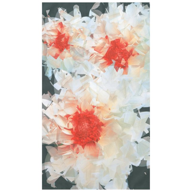 Toalha De Mesa Flores de Tablecloth Cubist Preto Branco (Frente)