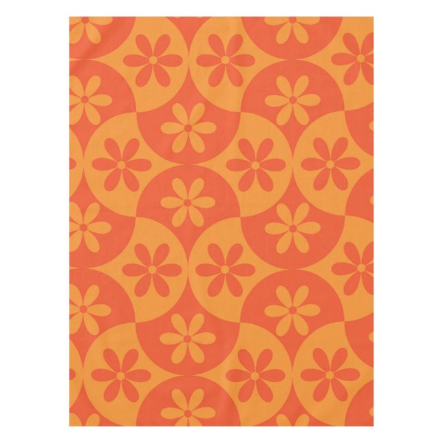 Toalha De Mesa Flores de Tangerina Laranja na Coluna do Meio sécu (Frente)