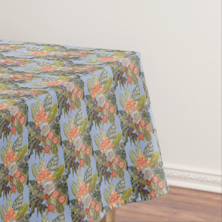 Toalha De Mesa Flores de Tapeçaria de Verão em Tablecloth Azul Cé