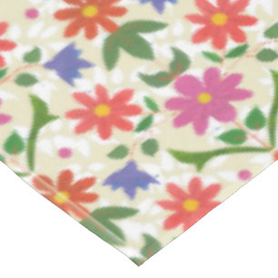 Toalha De Mesa Flores e Bolinhas em Ecru Tablecloth