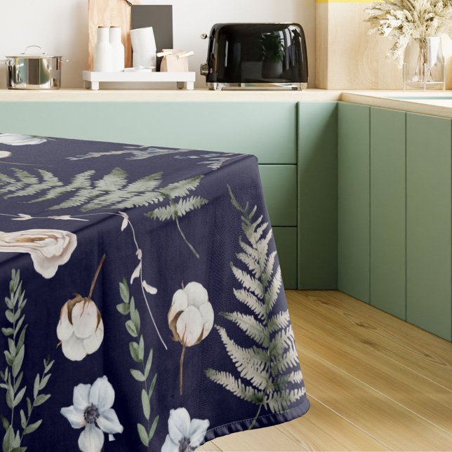 Toalha De Mesa Flores e Folhas de Samambaia Floresta Floral Botân (In situ)