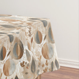 Toalha De Mesa Flores e Folhas Modernas do Tone Terra