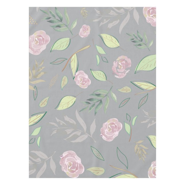 Toalha De Mesa Flores Festivas De Aquarelas 2 (Frente)