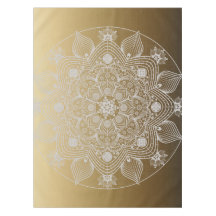 Flores, Folhas, Palácio Branco Mandala em Dourado