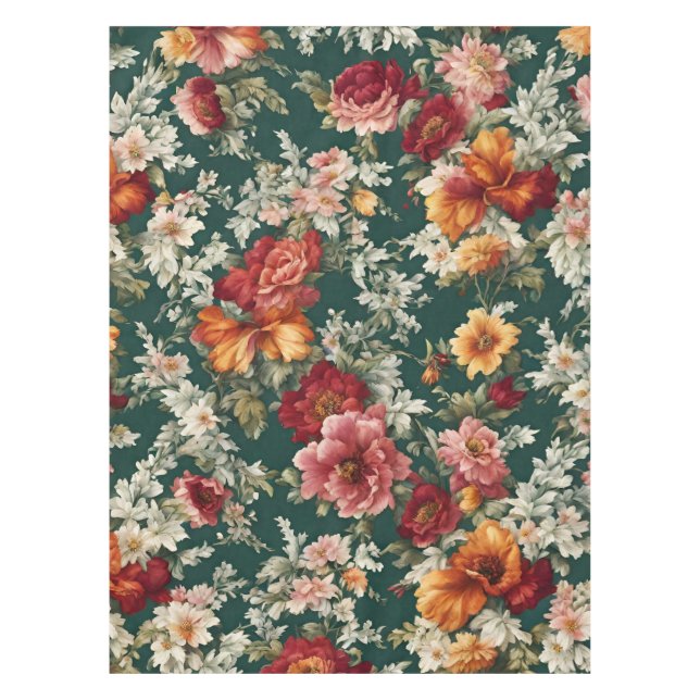 Toalha De Mesa Flores italianas refinadas e deliciosas com vegeta (Frente)