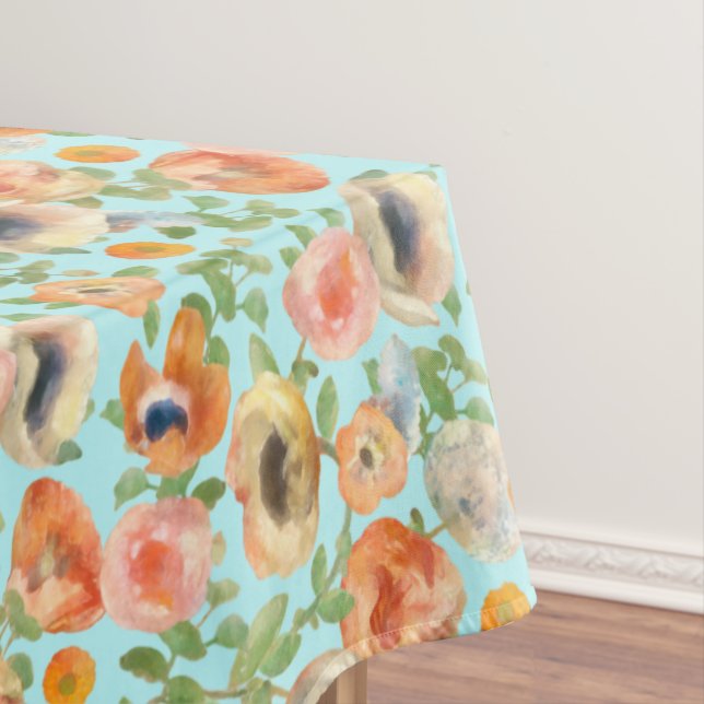 Toalha De Mesa Flores Laranja de Primavera (Posição Original)