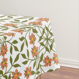 Toalha De Mesa Flores Laranja, Padrão Floral, Verde, Boho