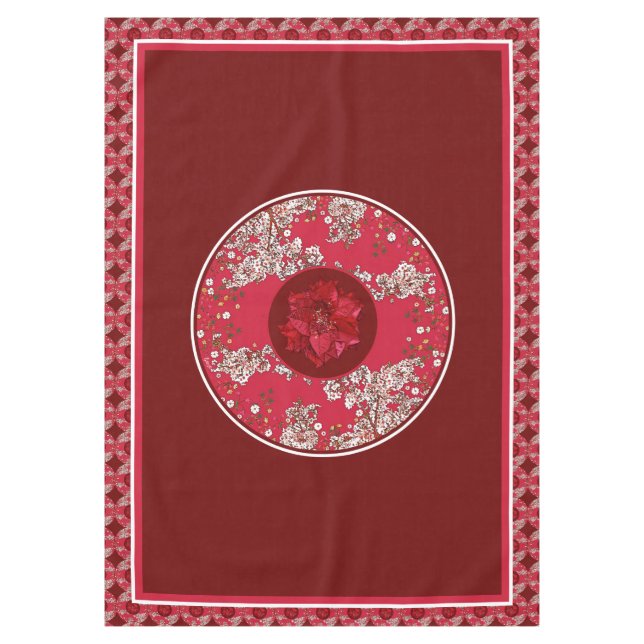 Toalha De Mesa Flores para o Natal (Frente)