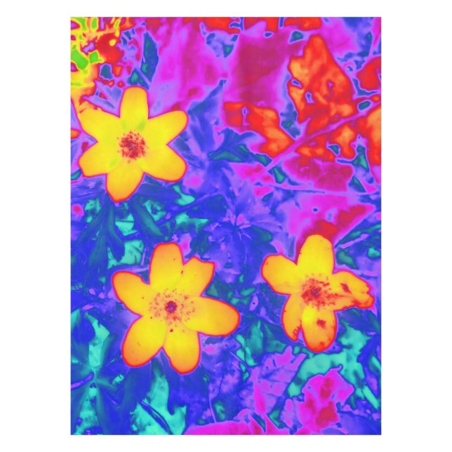 Toalha De Mesa flores psicodélicas 4 (Frente)