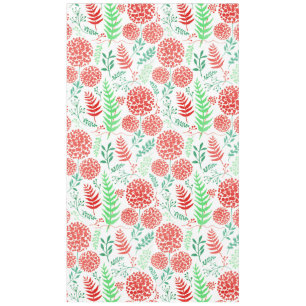 Toalha De Mesa Flores redondas vermelhas Folha verde