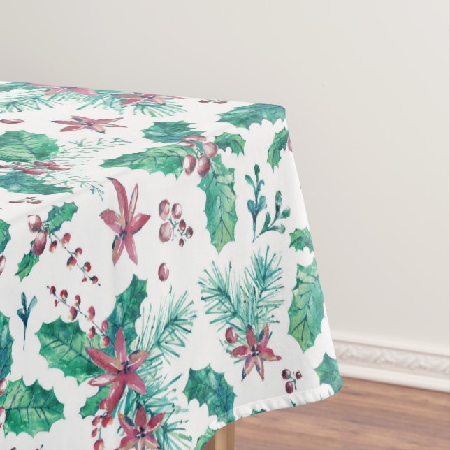 Toalha De Mesa Flores Rosa e Berries Holly (Posição Original)