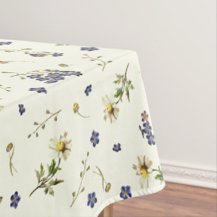 Toalha De Mesa Flores Selvagens Bonitas Modernas, de Branco