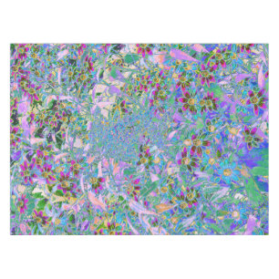 Toalha De Mesa Flores Silvestres Retro Roxo, Verde e Azul sobre R