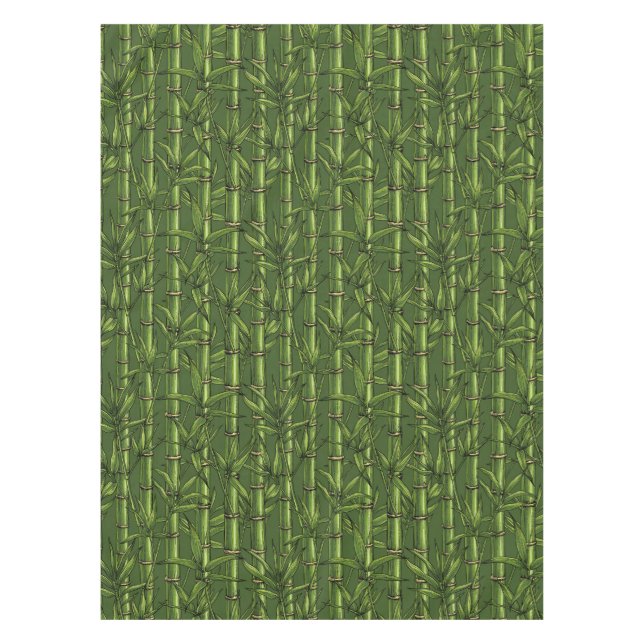 Toalha De Mesa Floresta de bambu em verde (Frente)