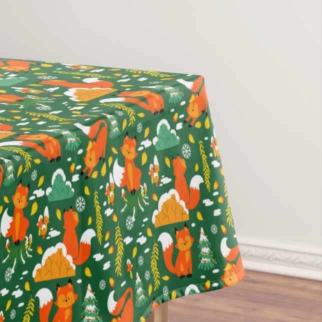 Toalha De Mesa Floresta de inverno do Outono Selvagem Laranja (Posição Original)